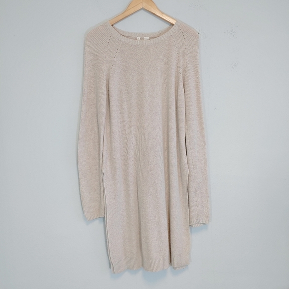 Moth Anthropologie Round Neck Long Sleeves Tunic Sweater Sz L Minimalist Popover - Picture 1 of 12